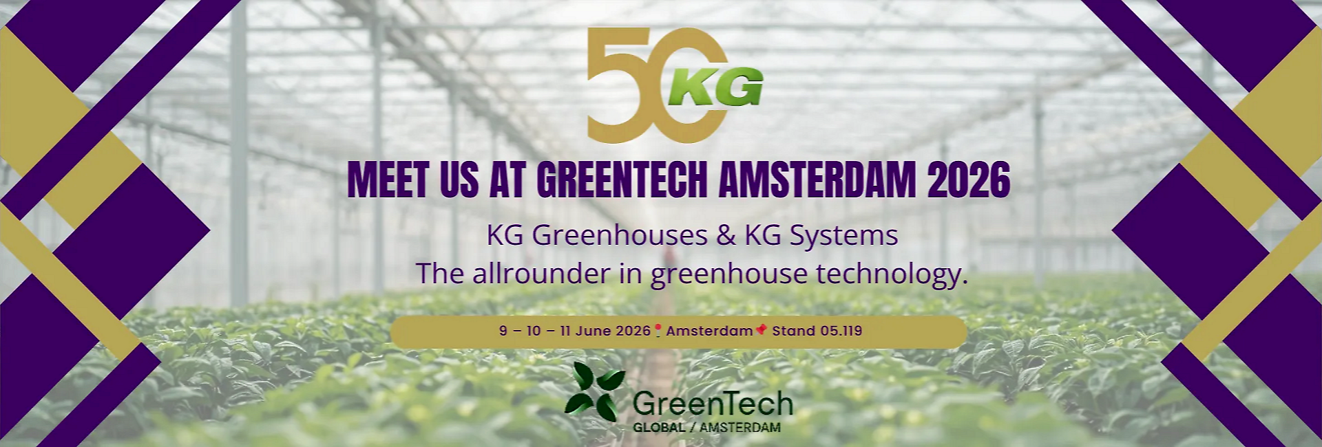 Visite KG Greenhouses & KG Systems en GreenTech Amsterdam 2026